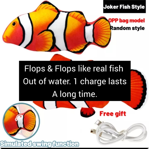 5/25 XL rechargeable cat toy fish flips like a real fish out of water new - Picture 1 of 12